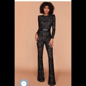 BELLA BLACK DARK NUDE JUMPSUIT **SOLD*****